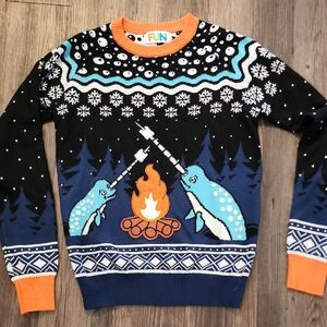 Black and Blue Narwhal Sweater